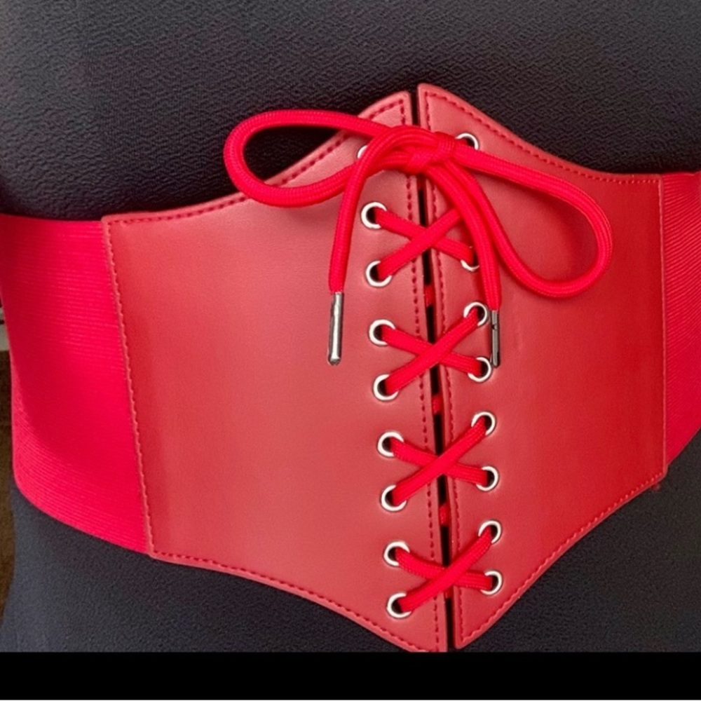 Red Corset stretch belt for Halloween